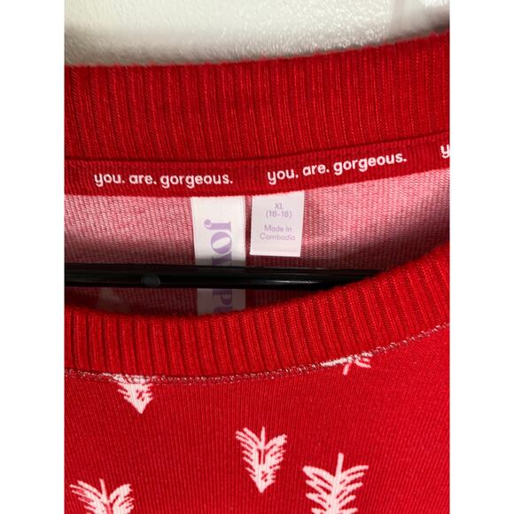 NEW Joyspun Women’s Pajama Top Red Tree Print Size XL (16–18) - Picture 5 of 6